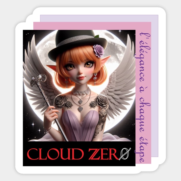 Goth Elf Angel Girl Sticker by PlayfulPandaDesigns